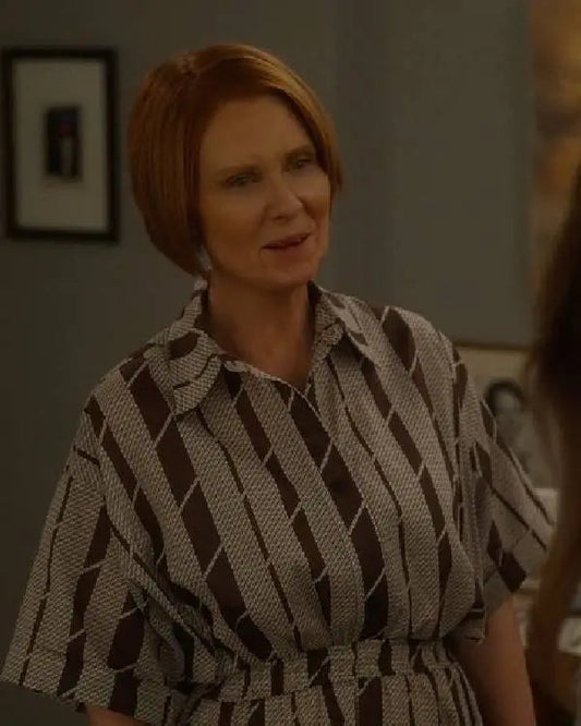 And Just Like That Cynthia Nixon Striped Jumpsuit