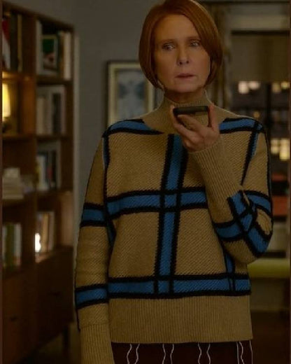 And Just Like That Miranda Hobbs Check Sweater