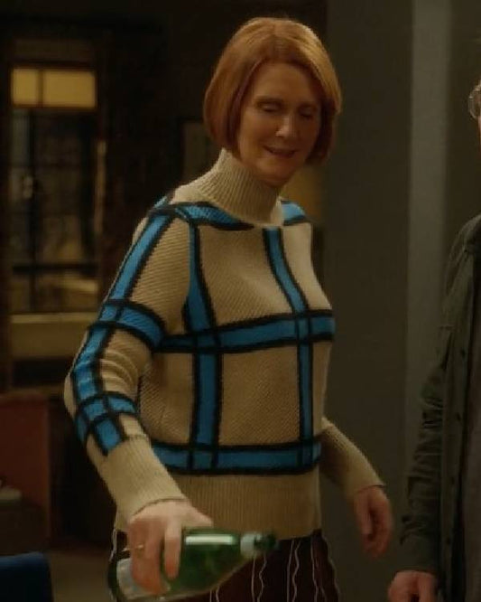 And Just Like That Miranda Hobbs Check Sweater