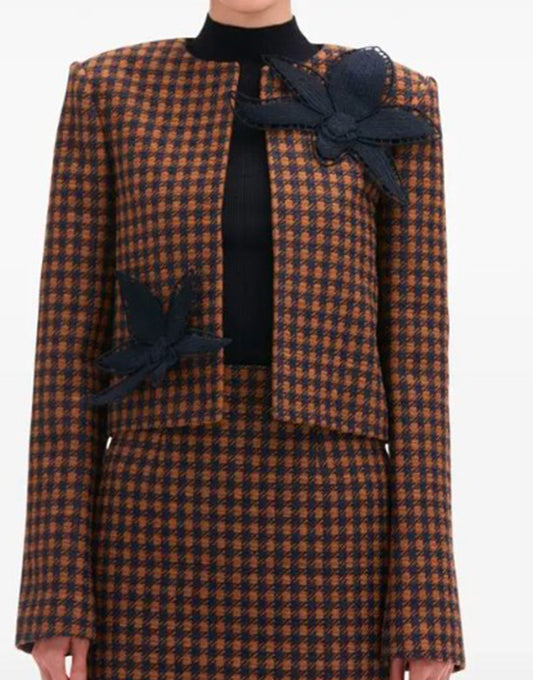 And Just Like That S03 Charlotte York Checked Orchid Jacket