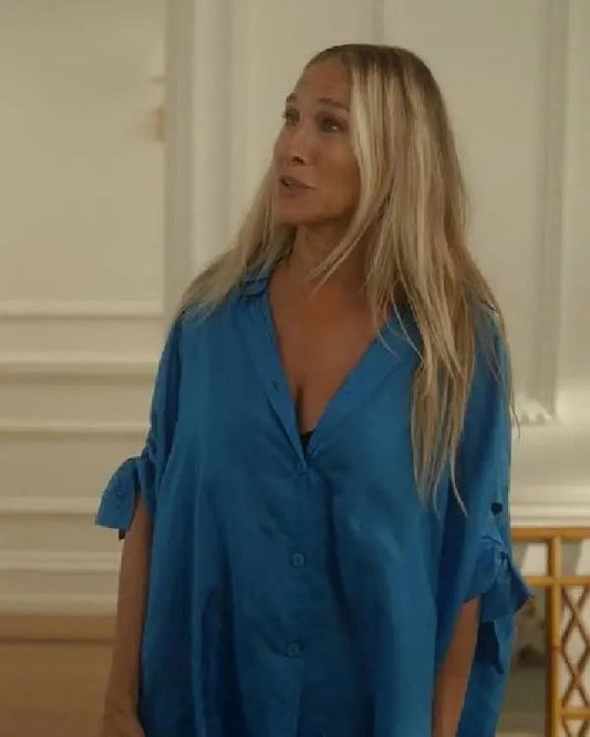 And Just Like That Sarah Jessica Parker Blue Shirt Dresses