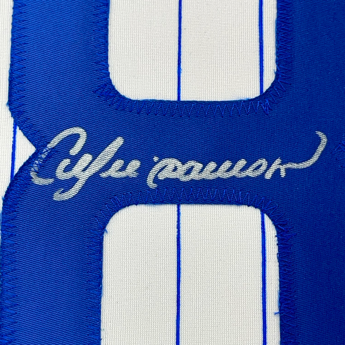 Framed Autographed/Signed Andre Dawson 35x39 Chicago White Pinstripe Baseball Jersey JSA COA