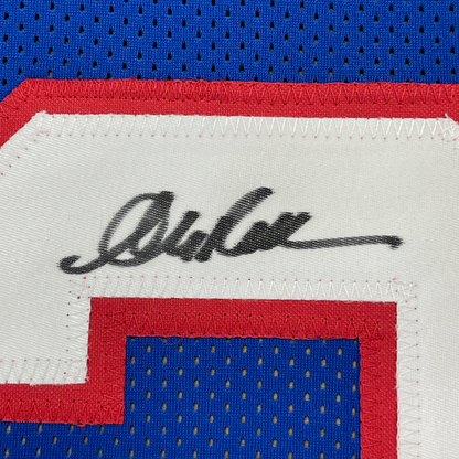 Framed Autographed/Signed Andre Reed 35x39 Buffalo Blue Football Jersey PSA/DNA COA