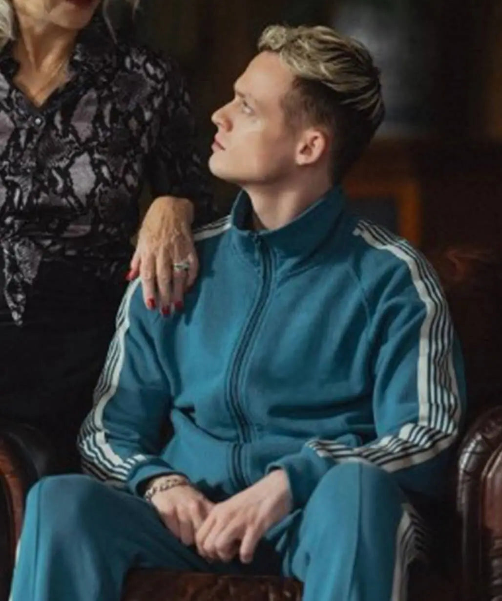 Anson Boon MobLand 2025 Eddie Harrigan Blue Tracksuit