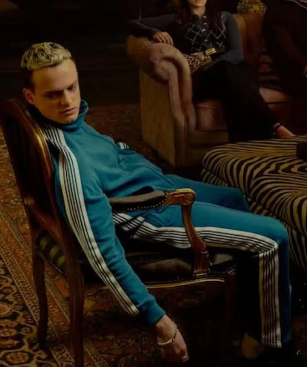 Anson Boon MobLand 2025 Eddie Harrigan Blue Tracksuit
