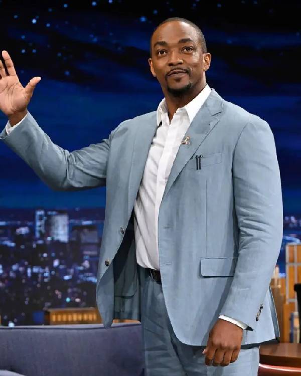 Anthony Mackie The Tonight Show Starring Jimmy Fallon S12 Blazer