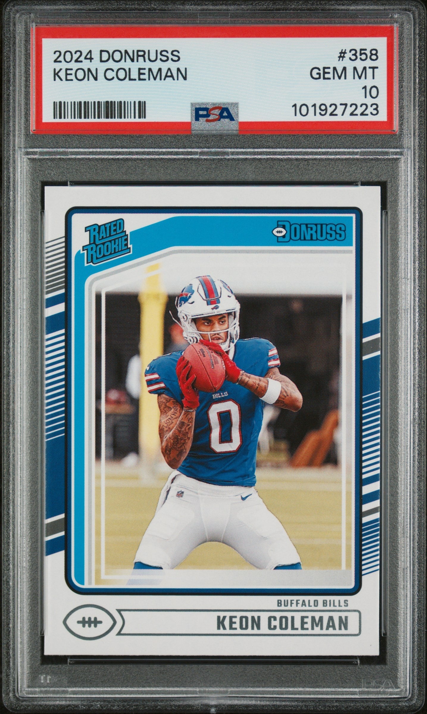 Graded 2024 Panini Donruss Keon Coleman #358 Rookie RC Football Card PSA 10 Gem Mint