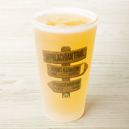 Appalachian Trail Wood Mileage Sign Frosted Pint Glass 16oz