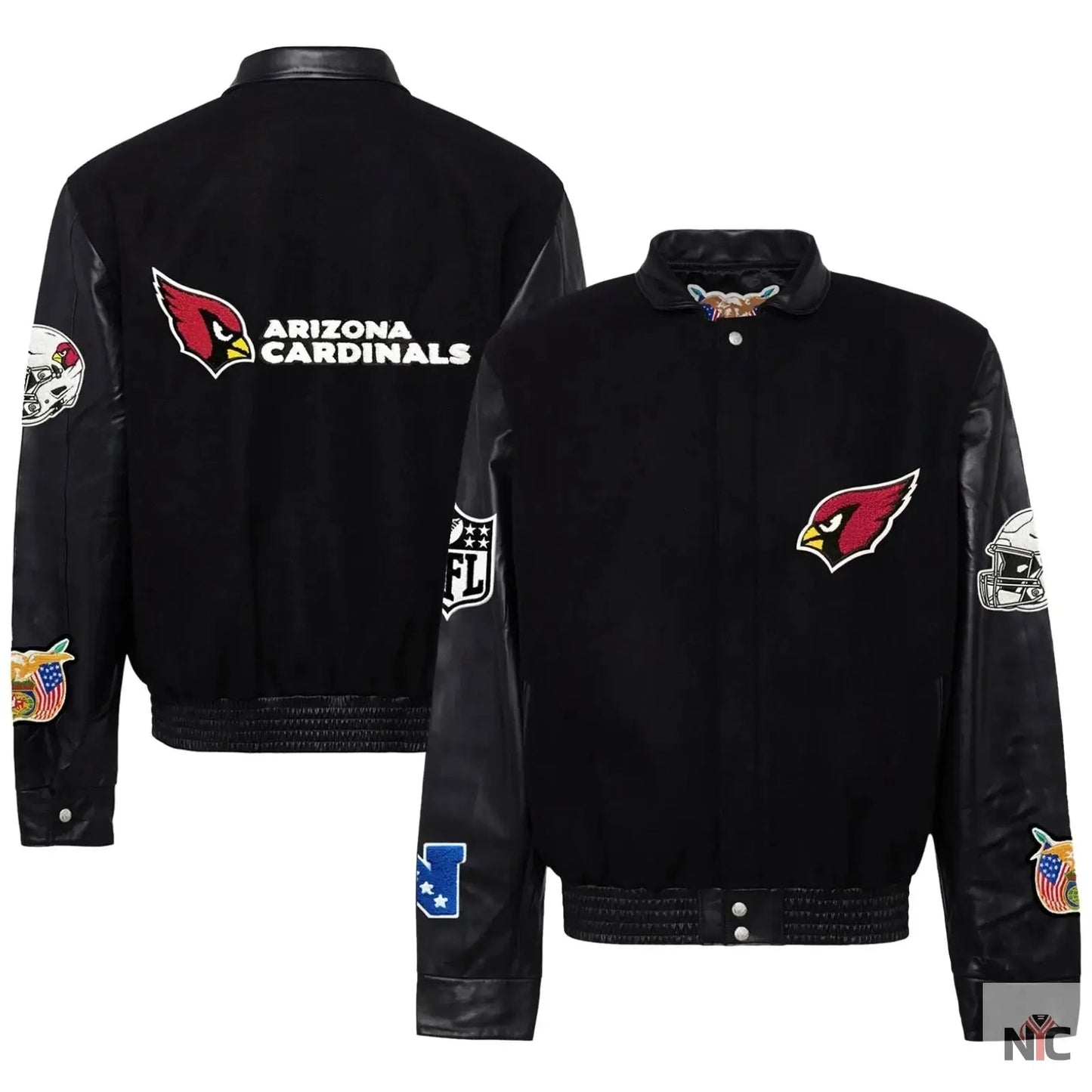 Arizona Cardinals Jeff Hamilton Wool and Leather Jacket