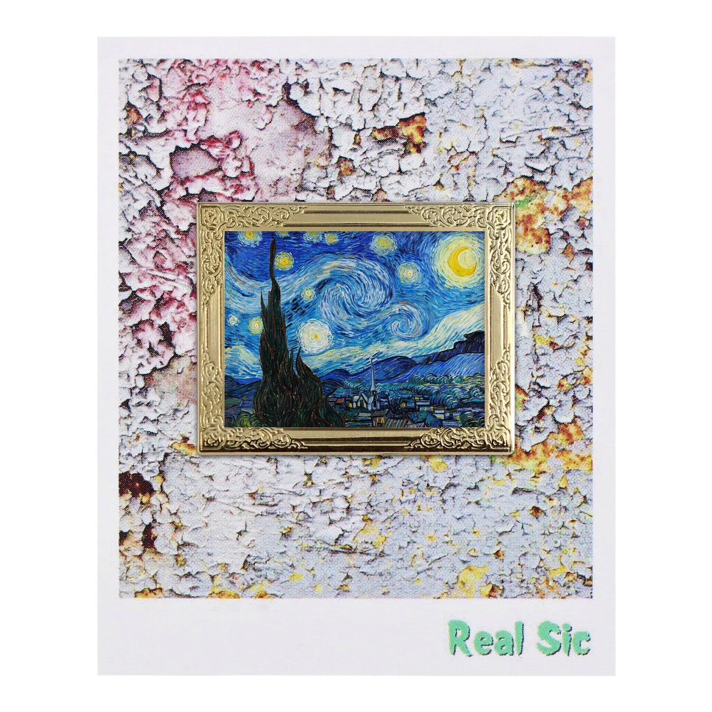 Starry Night By Vincent van Gogh Art Frame Pin - Museum Souvenir Fine Art Lapel Pin