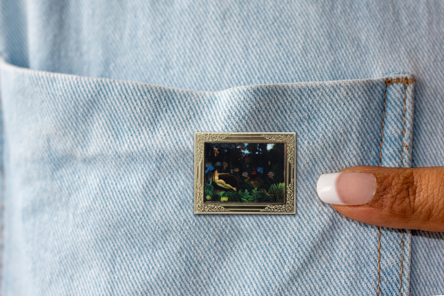 The Dream By Henri Rousseau Art Frame Pin - Museum Souvenir Fine Art Lapel Pin