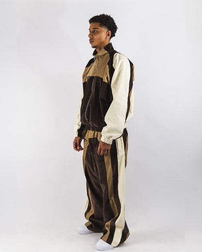 "RADIANT AURA" WIDE LEG SWEATS (CARAMEL MOCHA)