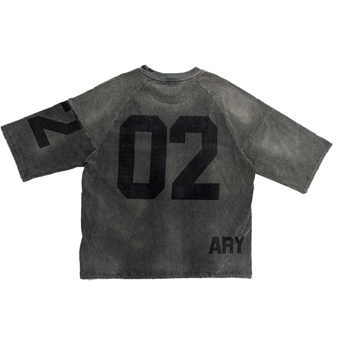 "CHARCOAL BLACK" PANELED OVERSIZED JERSEY