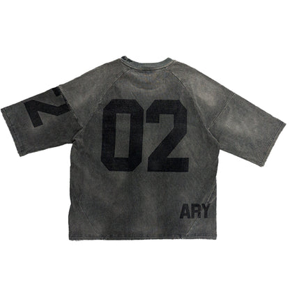"CHARCOAL BLACK" PANELED OVERSIZED JERSEY