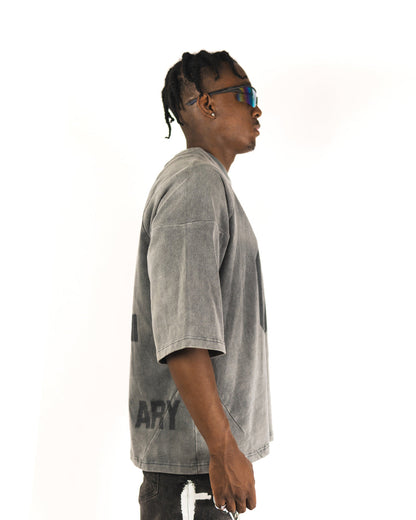 "CHARCOAL BLACK" PANELED OVERSIZED JERSEY