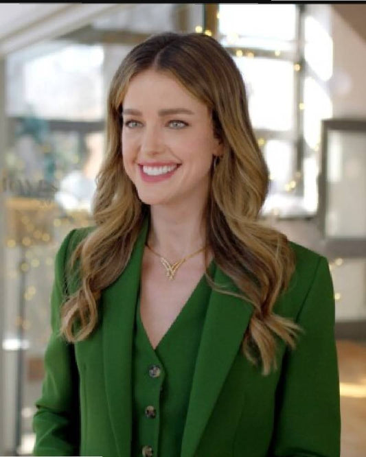 Ashley Newbrough Flipping for Christmas Green Suit