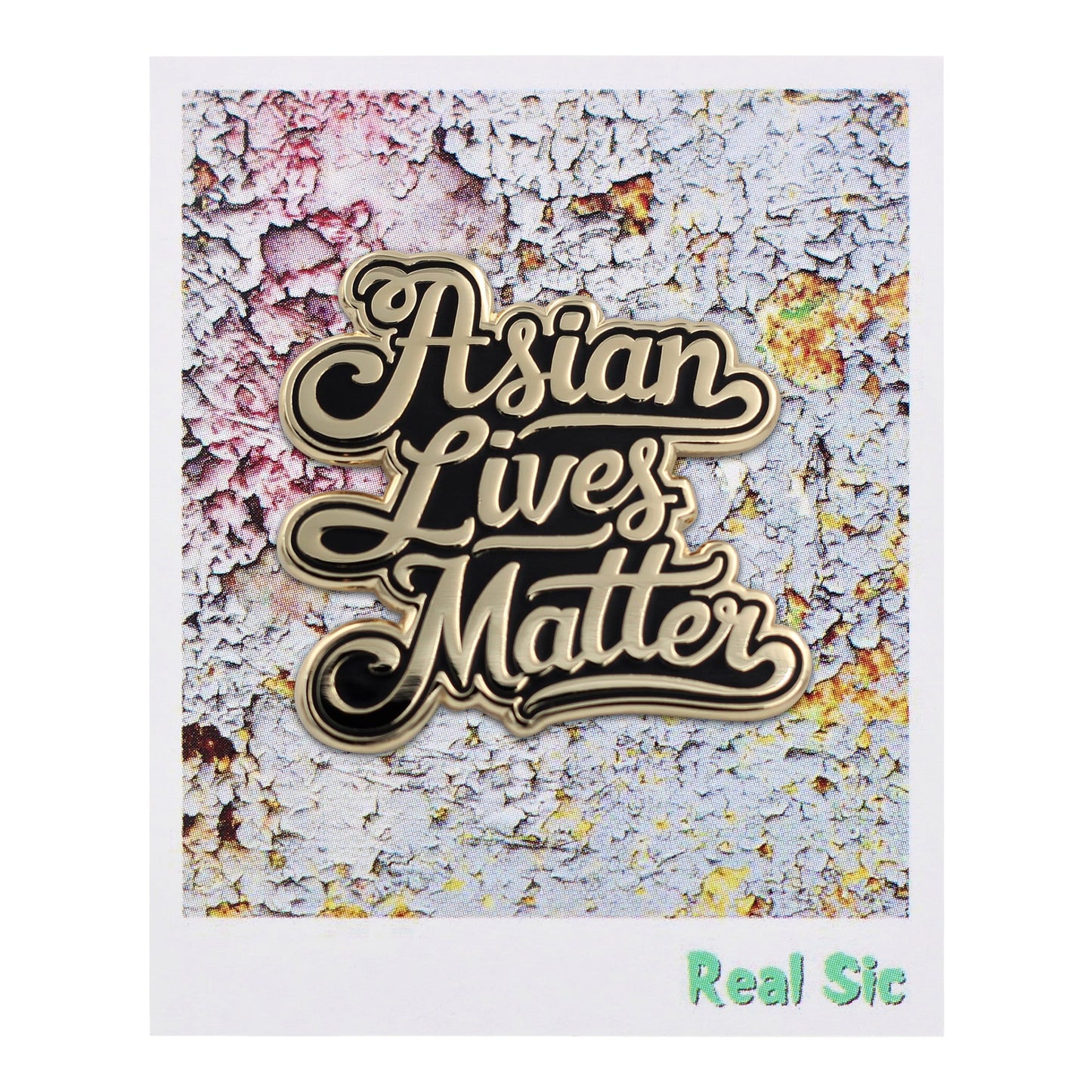Asian Lives Matter Enamel Pin - Black and Gold Pin
