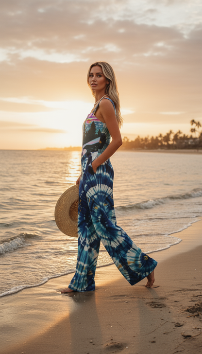 Aurora Thoughts Women's Wide-Leg Jumpsuit