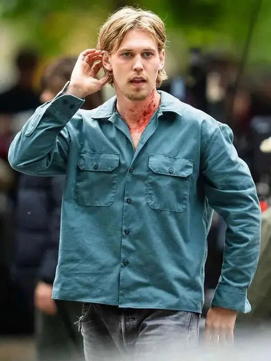 Austin Butler Caught Stealing Blue Shirt