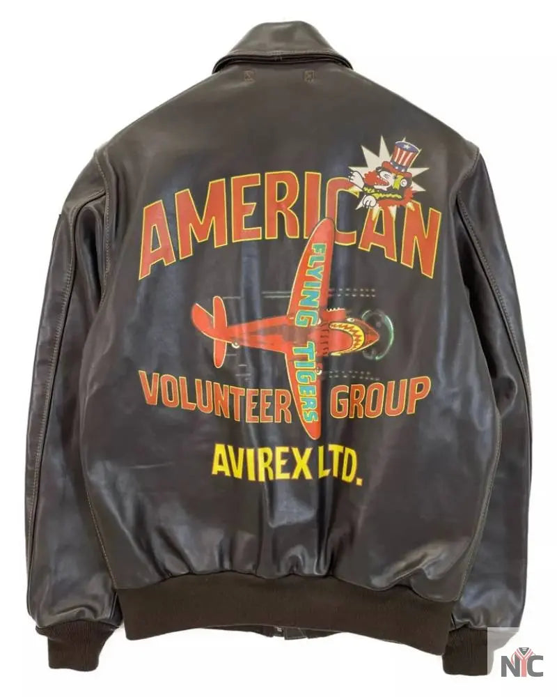 Avirex American Volunteer Group Horsehide A-2 Brown Jacket