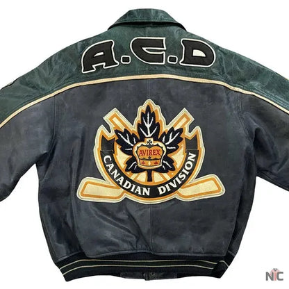 Avirex Canadian Hockey Leather Varsity Jacket