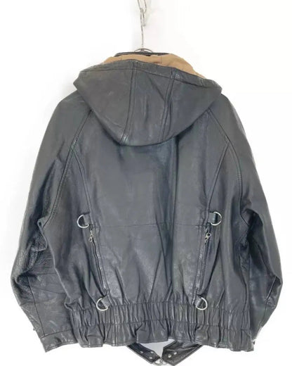 Avirex B-7 Black Leather Tanker Jacket