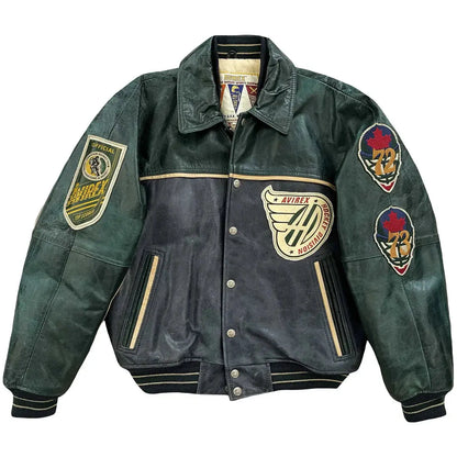 Avirex Canadian Hockey Leather Varsity Jacket