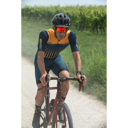 Nalini RESPECT Men's Cycling Jersey (Blue / Dark Yellow) S, M, XL, 2XL, 3XL