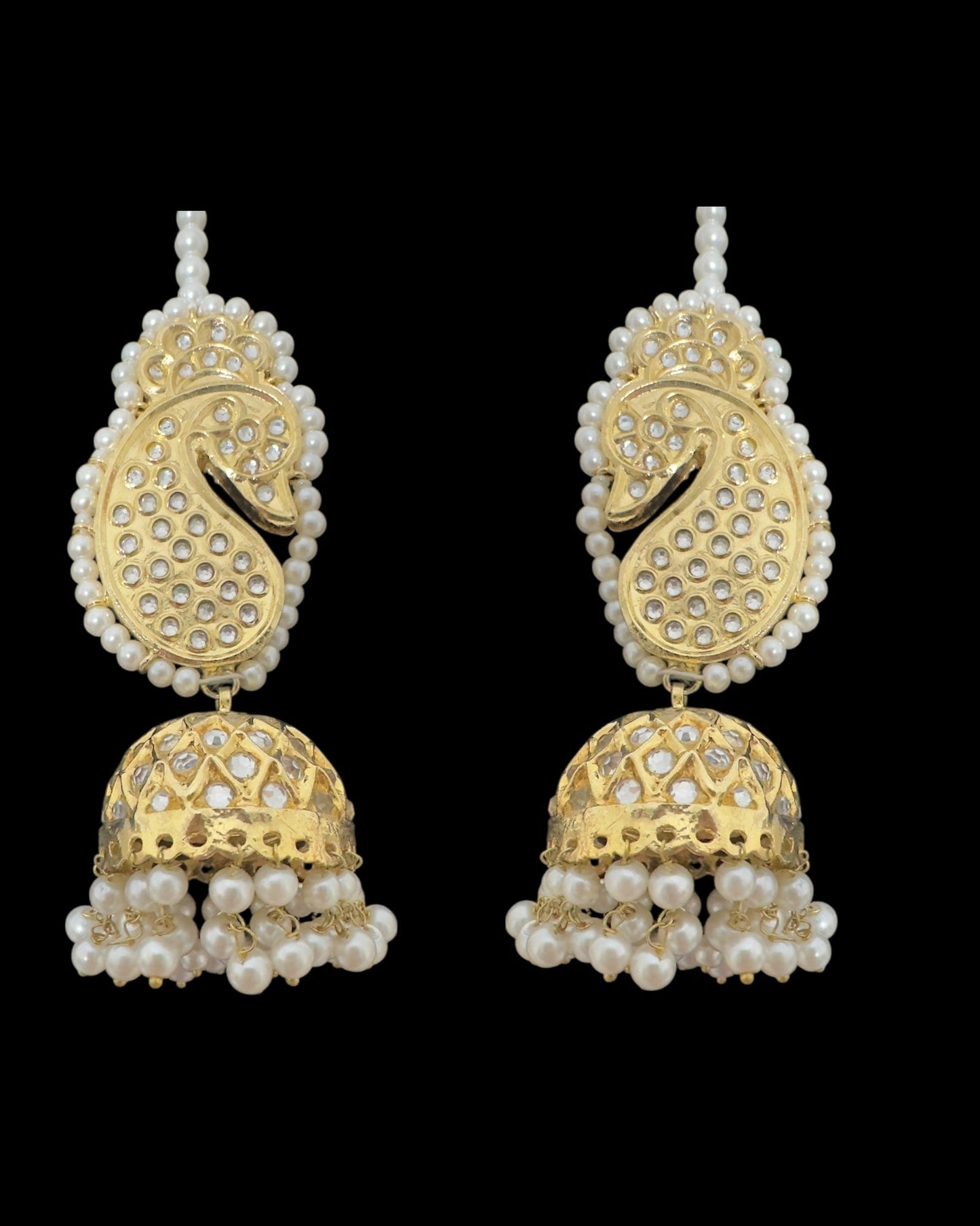 DER158 Samana kundan jhumka ( READY TO SHIP  )