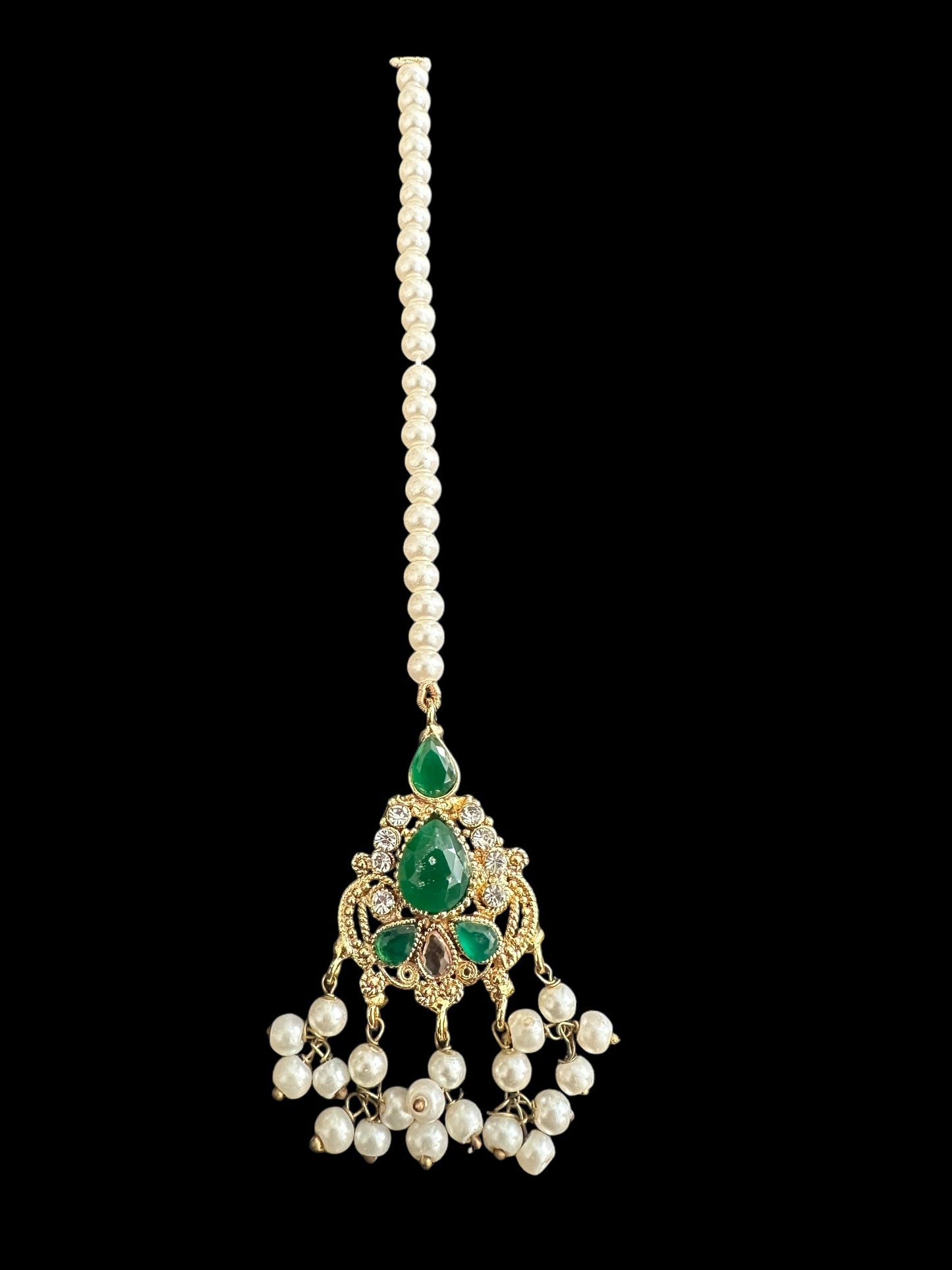 JTK18 Rehma jhoomar tika in green ( READY TO SHIP )