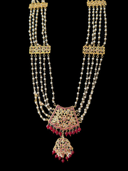 DLN54 Aabha chandan haar (rubies)( SHIPS IN 4 WEEKS )