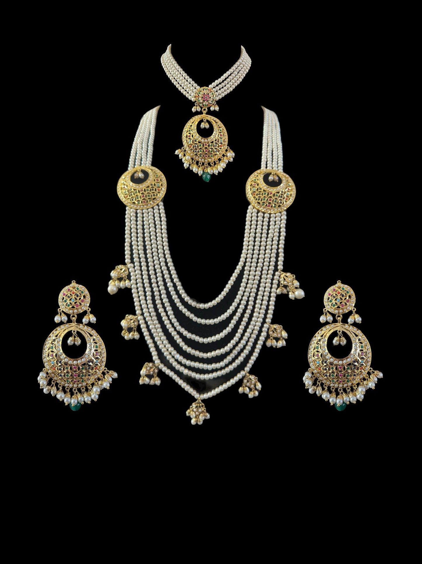 BR480 MUNIRA bridal set in Navratan ( READY TO SHIP )