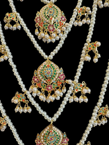 SAT111 Anya jadau 5 layered / satlada in Navratan ( READY TO SHIP )