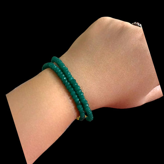 Emerald  beads bracelet ( SHIPS IN 4 WEEKS  )