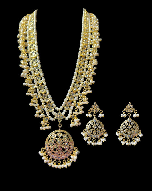 DLN116 Meena barfi  rani haar in fresh water pearls ( SHIPS IN 4 WEEKS )