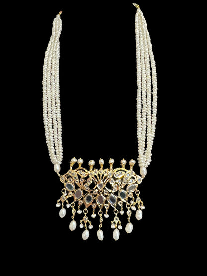 PS542 Hyderabadi / Nizami tirmani in fresh water pearls with chandbali( SHIPS IN 4 WEEKS )