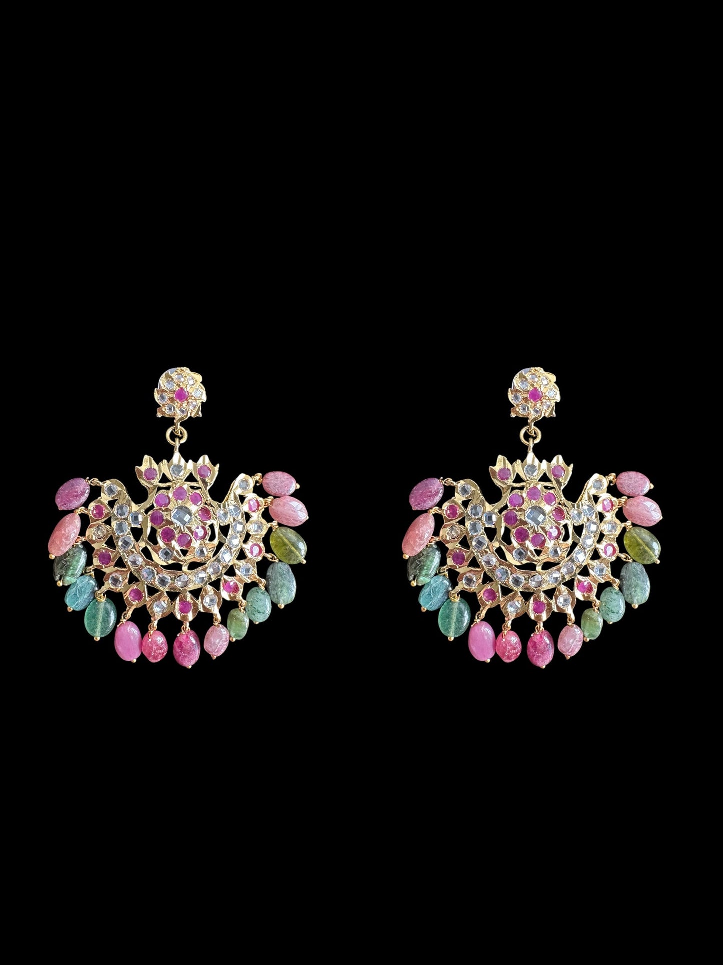 Naira earrings in rubies (READY TO SHIP )