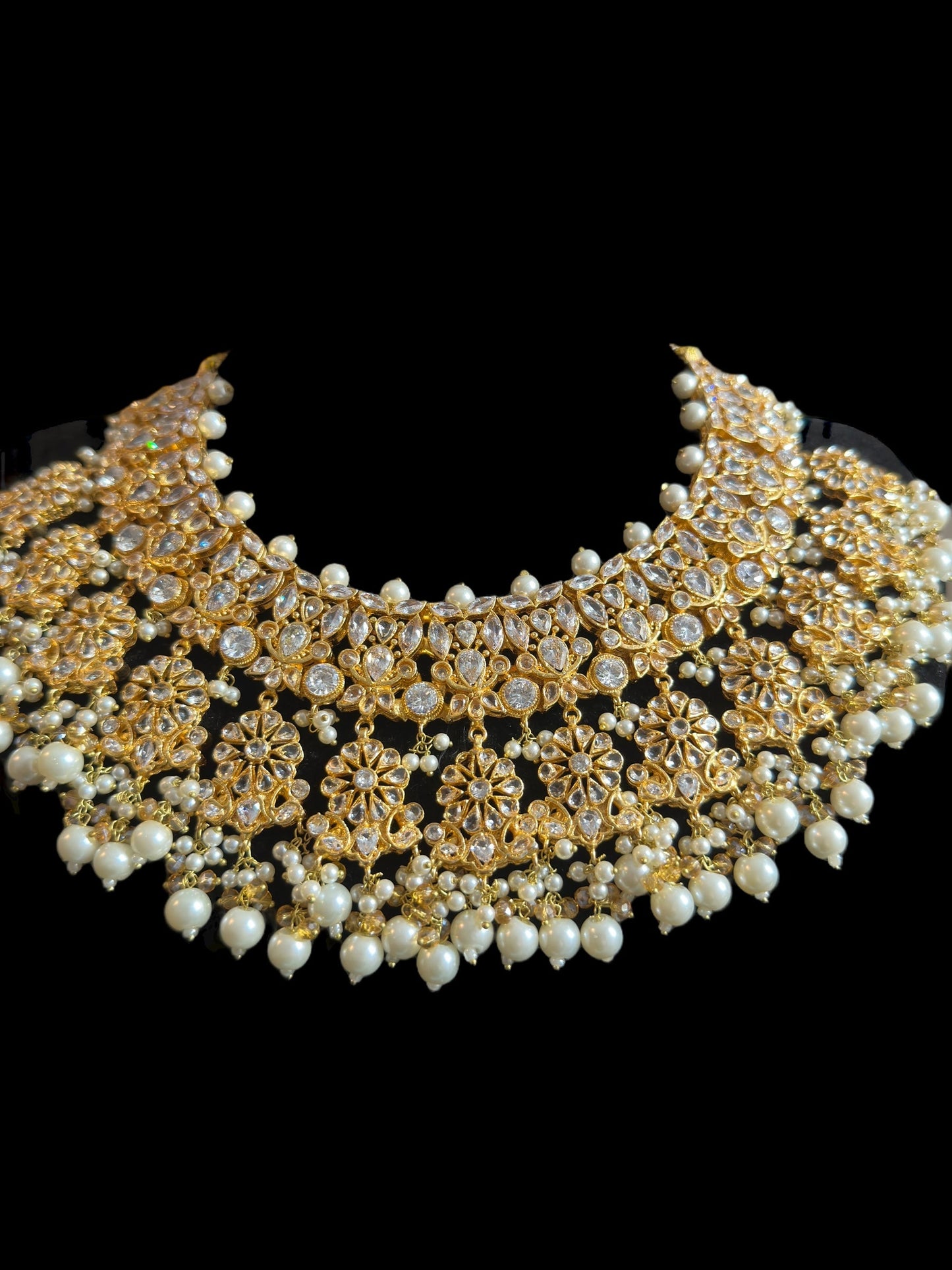 BR477 JIMENA bridal set in zircon and pearls ( SHIPS IN 4 WEEKS )