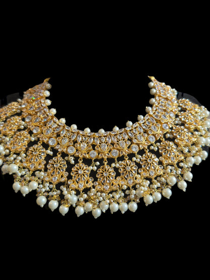 BR477 JIMENA bridal set in zircon and pearls ( SHIPS IN 4 WEEKS )