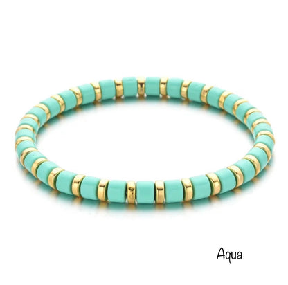 Enamel Beaded Charm Bar Bracelets  - Charm Bar Styling