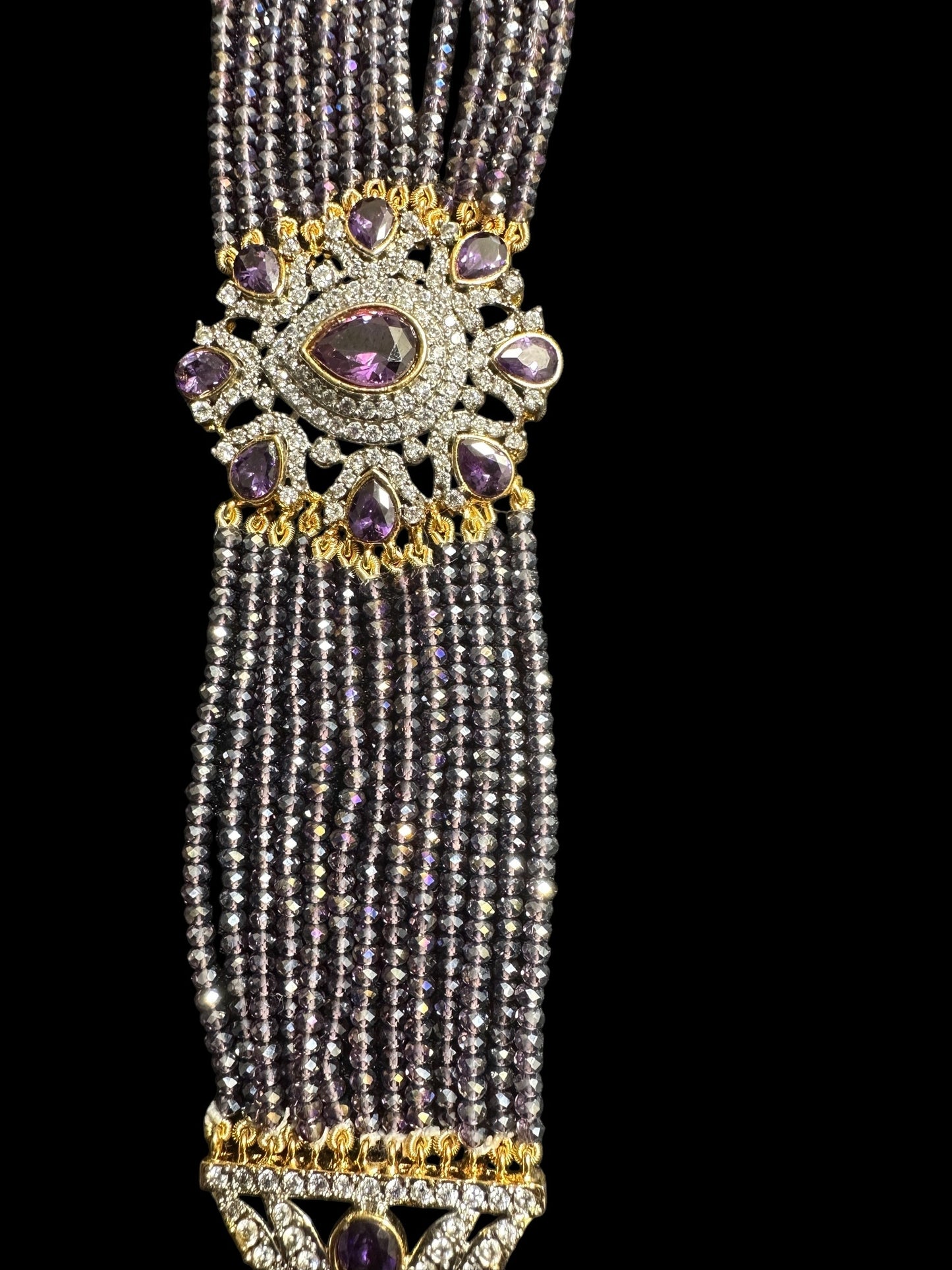 C526 Erin zircon choker in purple ( SHIPS IN 4 WEEKS )