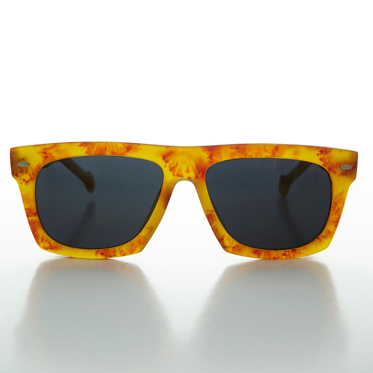 Classic Thick Square Flat Top 1950s Retro Sunglass - Bahama
