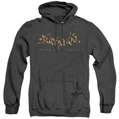Batman Arkham Knight Ak Flame Logo Heather Mens Hoodie Black Officially Licensed
