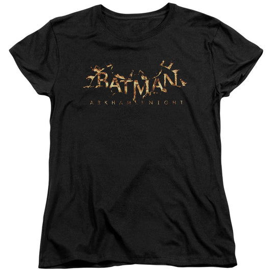 Batman Arkham Knight Ak Flame Logo Womens T Shirt Black Officially Licensed