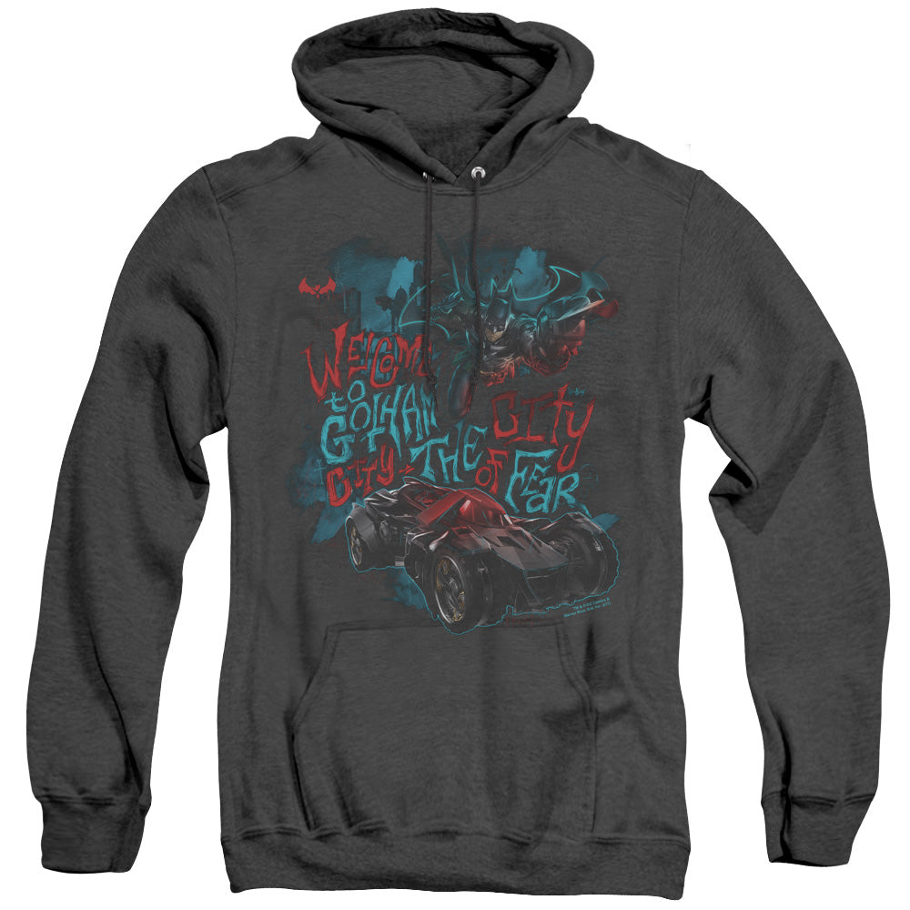 Batman Arkham Knight City Of Fear Heather Mens Hoodie Black Officially Licensed