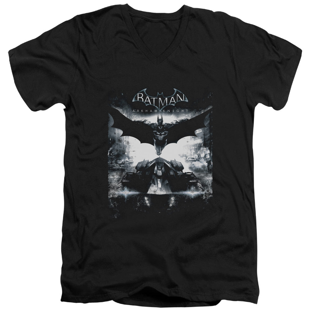 Batman Arkham Knight Forward Force Mens Slim Fit V Neck T Shirt Black Officially Licensed