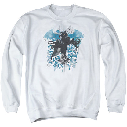 Batman Arkham Knight I Know Mens Crewneck Sweatshirt White Officially Licensed
