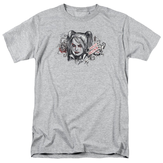 Batman Arkham Knight Hq Sketch Mens T Shirt Athletic Heather Officially Licensed