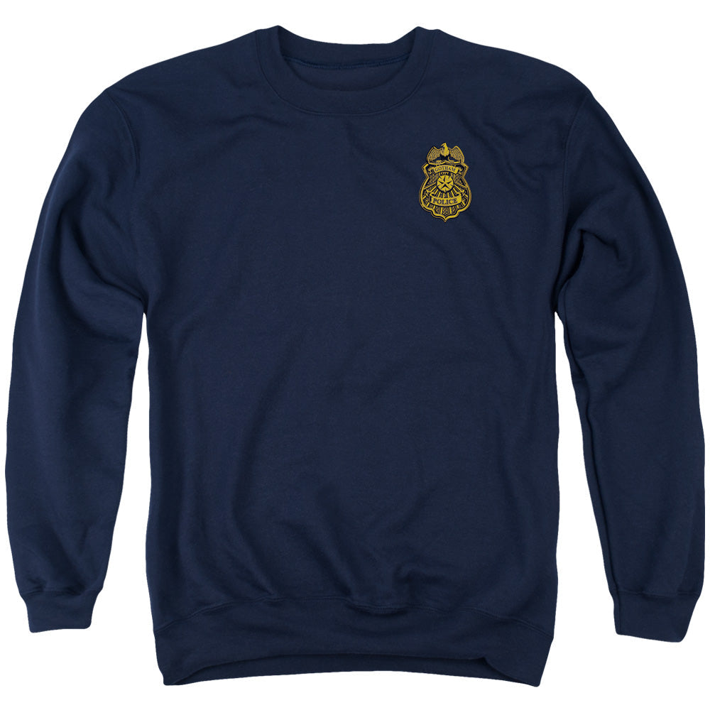 Batman Arkham Knight Gotham Badge Mens Crewneck Sweatshirt Navy Officially Licensed