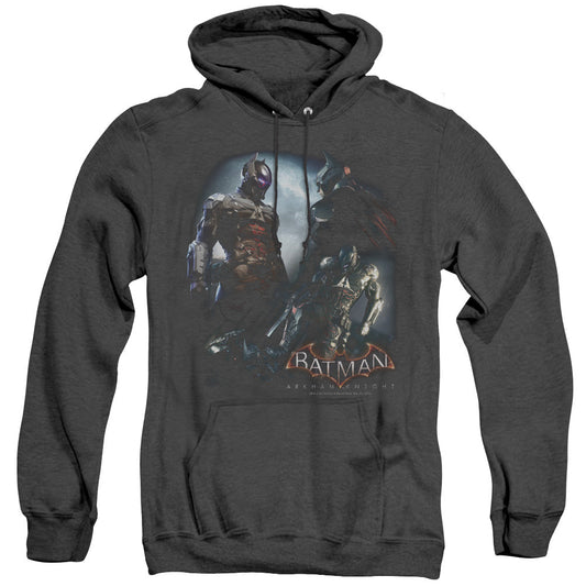 Batman Arkham Knight Face Off Mens Heather Hoodie Black Officially Licensed